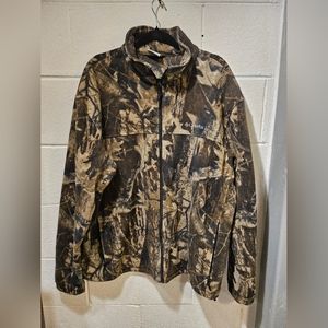 Columbia Jacket Men XXL Camo Full Zip Up Fleece Sweater Soft Outdoors Layer